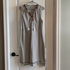 Ava & Vic black and white striped shirt dress